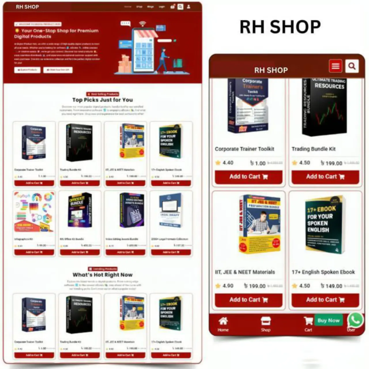 Digital Product Selling Website Template