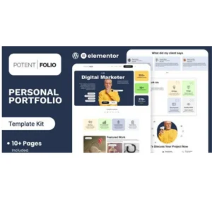 PotentFolio – Digital Marketer Portfolio Elementor Template Kit
