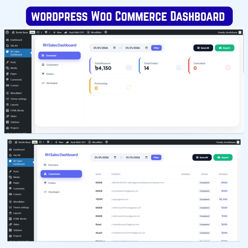 Sales Dashboard for WooCommerce Plugin
